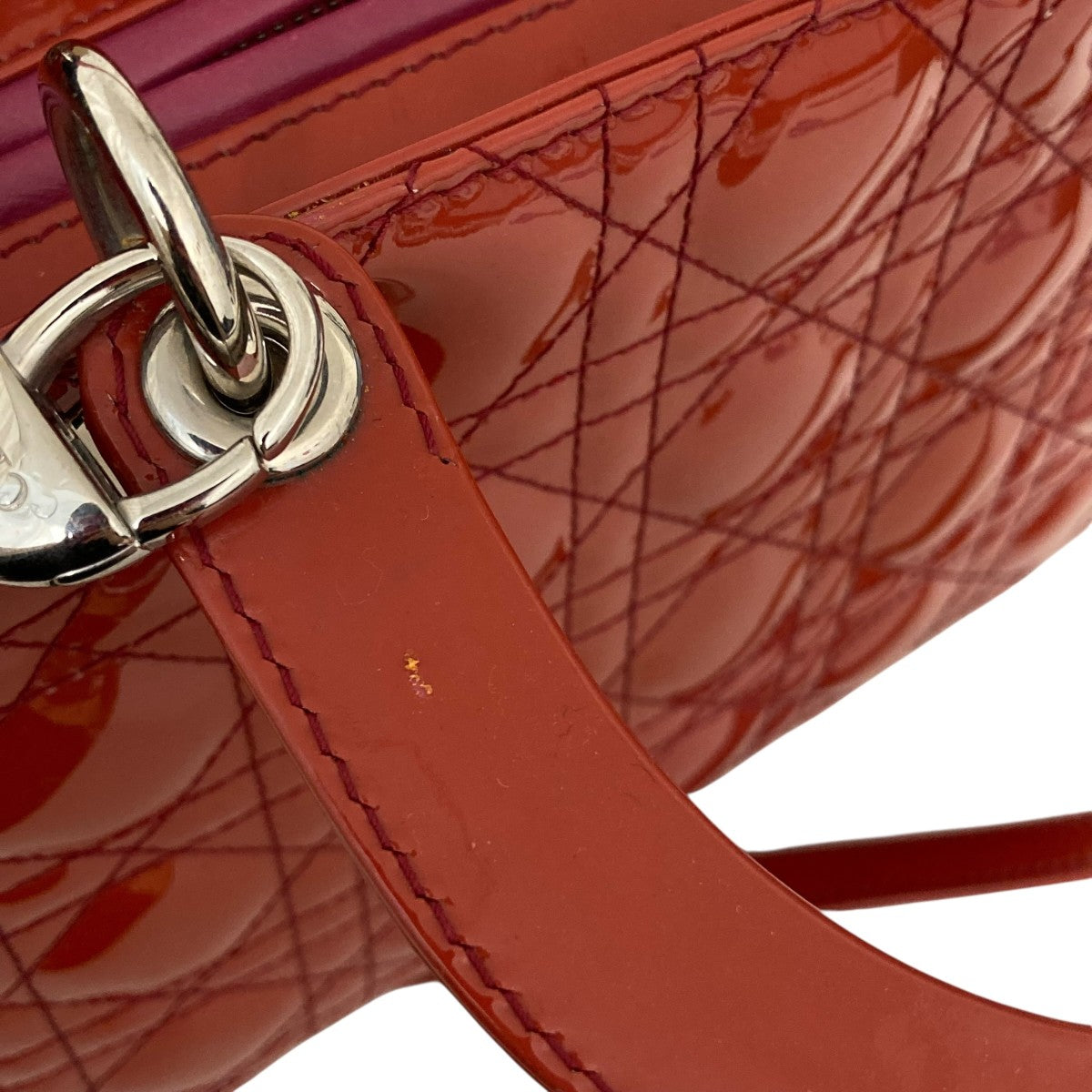 Patent Cannage Medium Lady Diorハンドバッグ