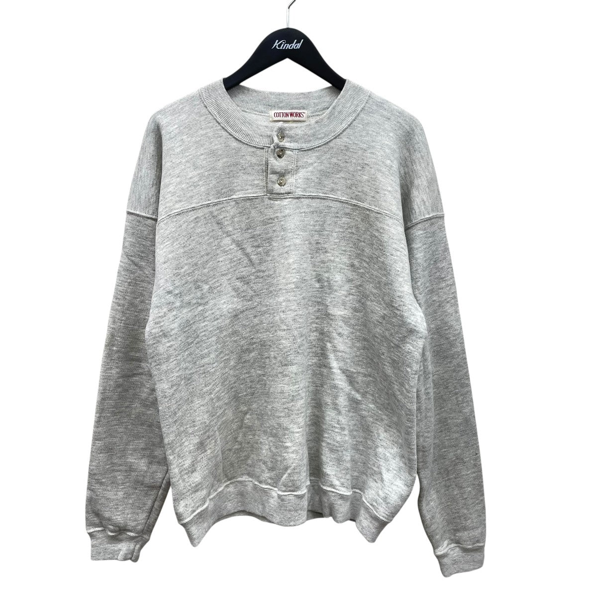 COTTON WORKS USED 裏起毛ヘンリーネックスウェット 古着・中古-1枚目のアイテム画像