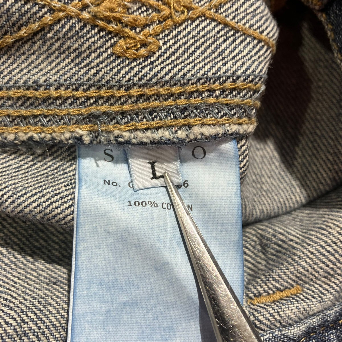 SARTO COTTON DENIM WIDE EMBROIDERY PANTS TYPE 013デニムパンツ 古着・中古-6枚目のアイテム画像