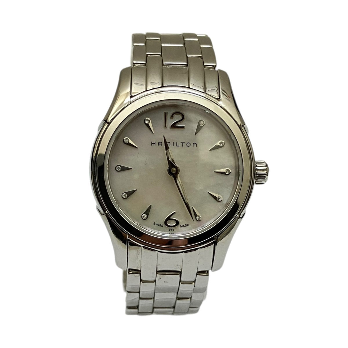 HAMILTON ジャズマスター ホワイトシェル 10Pクォーツ腕時計H322610 古着・中古-1枚目のアイテム画像