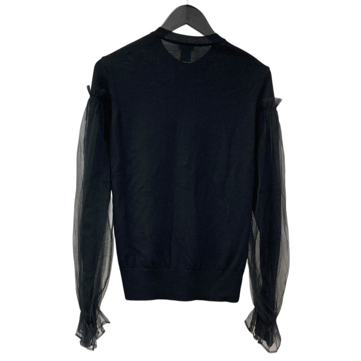 noir kei ninomiya 20AW袖チュール装飾 3F-N002ニットカーディガン 古着・中古-2枚目のアイテム画像