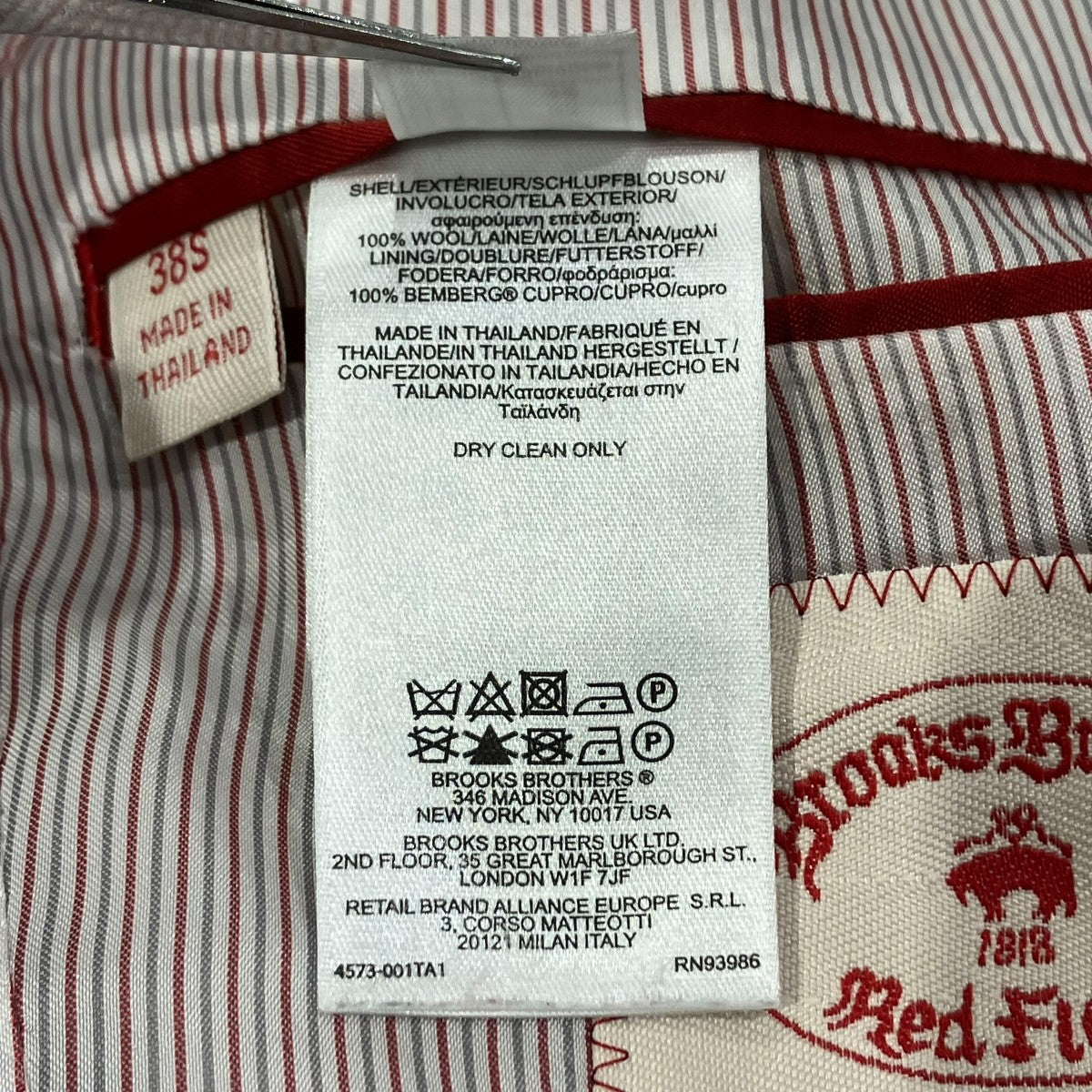 BROOKS BROTHERS タイ製チェックテーラードジャケット 古着・中古-6枚目のアイテム画像