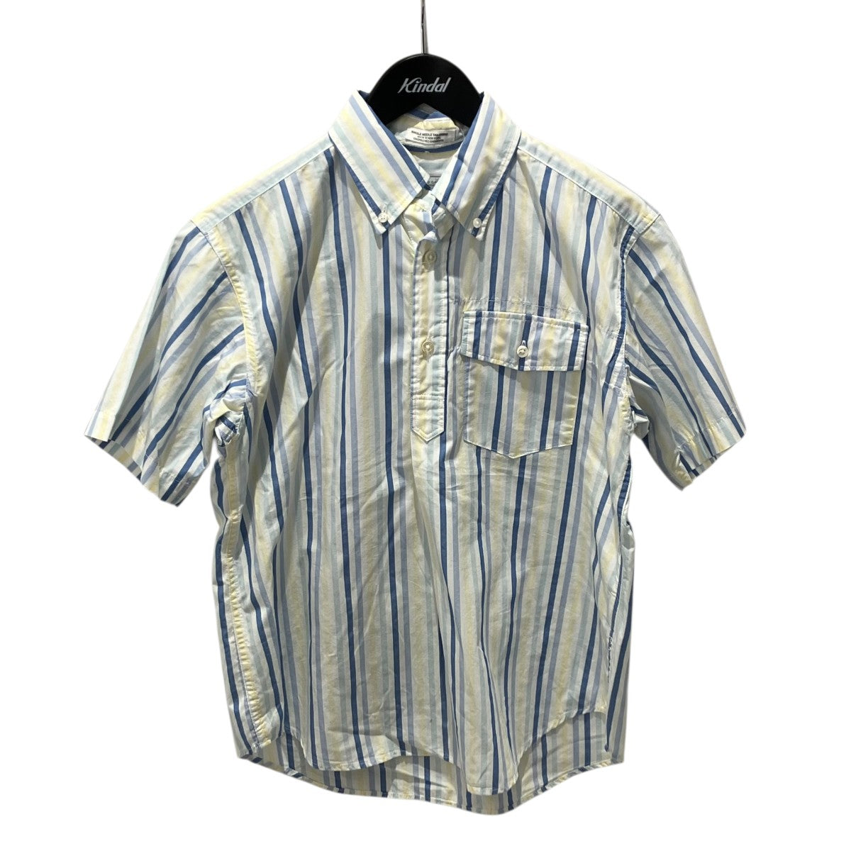 Engineered Garments Popover BD Shirt ストライプ半袖シャツ 古着・中古-1枚目のアイテム画像