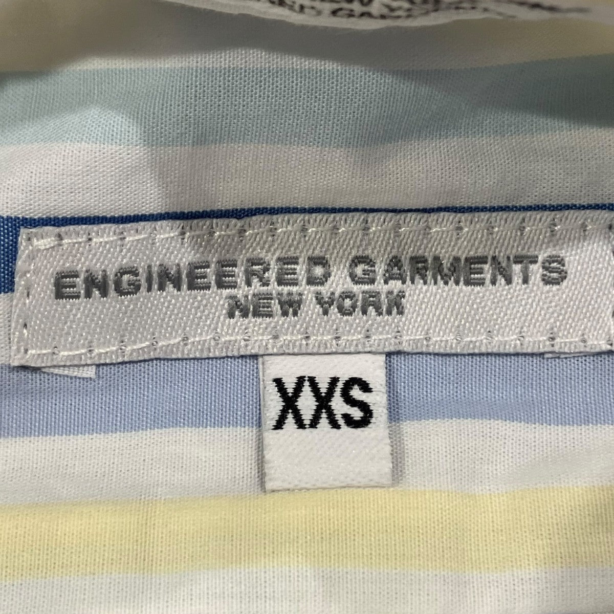 Engineered Garments Popover BD Shirt ストライプ半袖シャツ 古着・中古-5枚目のアイテム画像