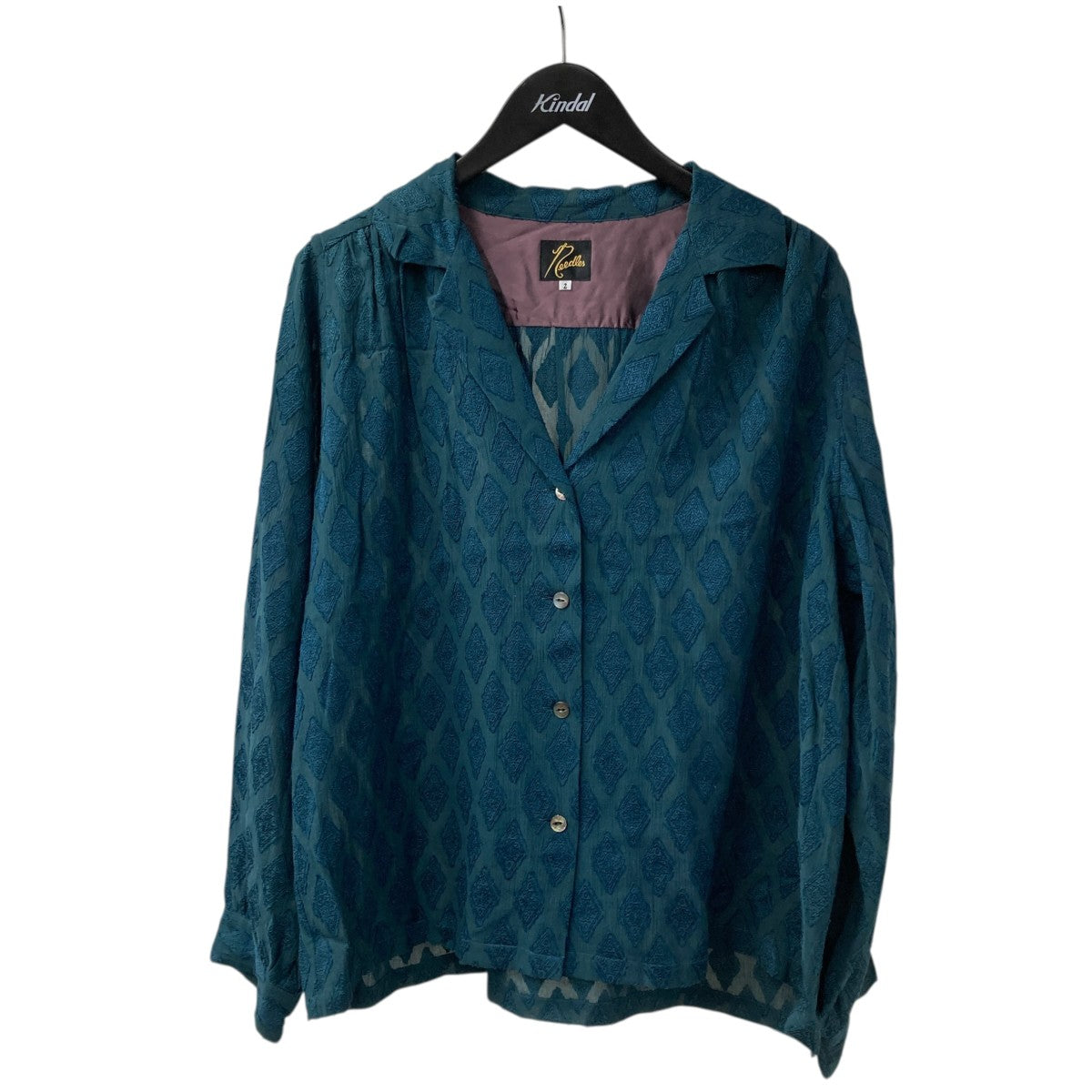 Needles KP116 Gathered Blouse Diamond Jq．シャツジャケット 古着・中古-1枚目のアイテム画像