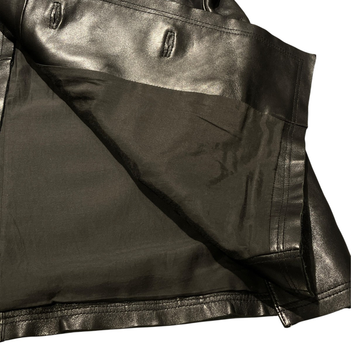 Cut-Off Leather Car Coat(BLACK)レザーコートYK22AW0401C