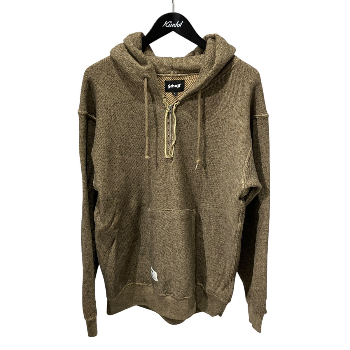 SALT AND PEPPER HALF ZIP HOODED SWEATプルオーバーパーカー782-5231004
