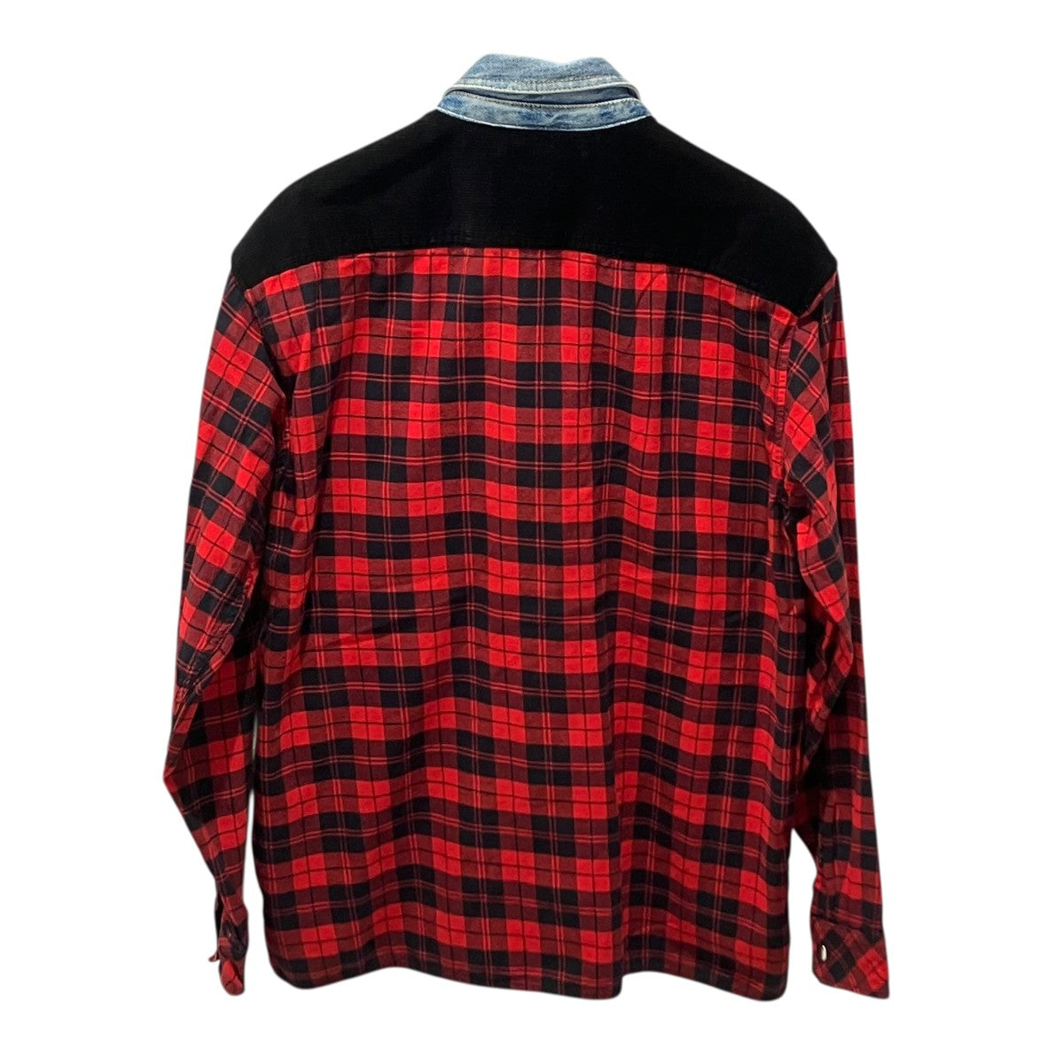 DIESEL A01830-S SERVIN チェック デニム コーデュロイシャツジャケット 古着・中古-2枚目のアイテム画像
