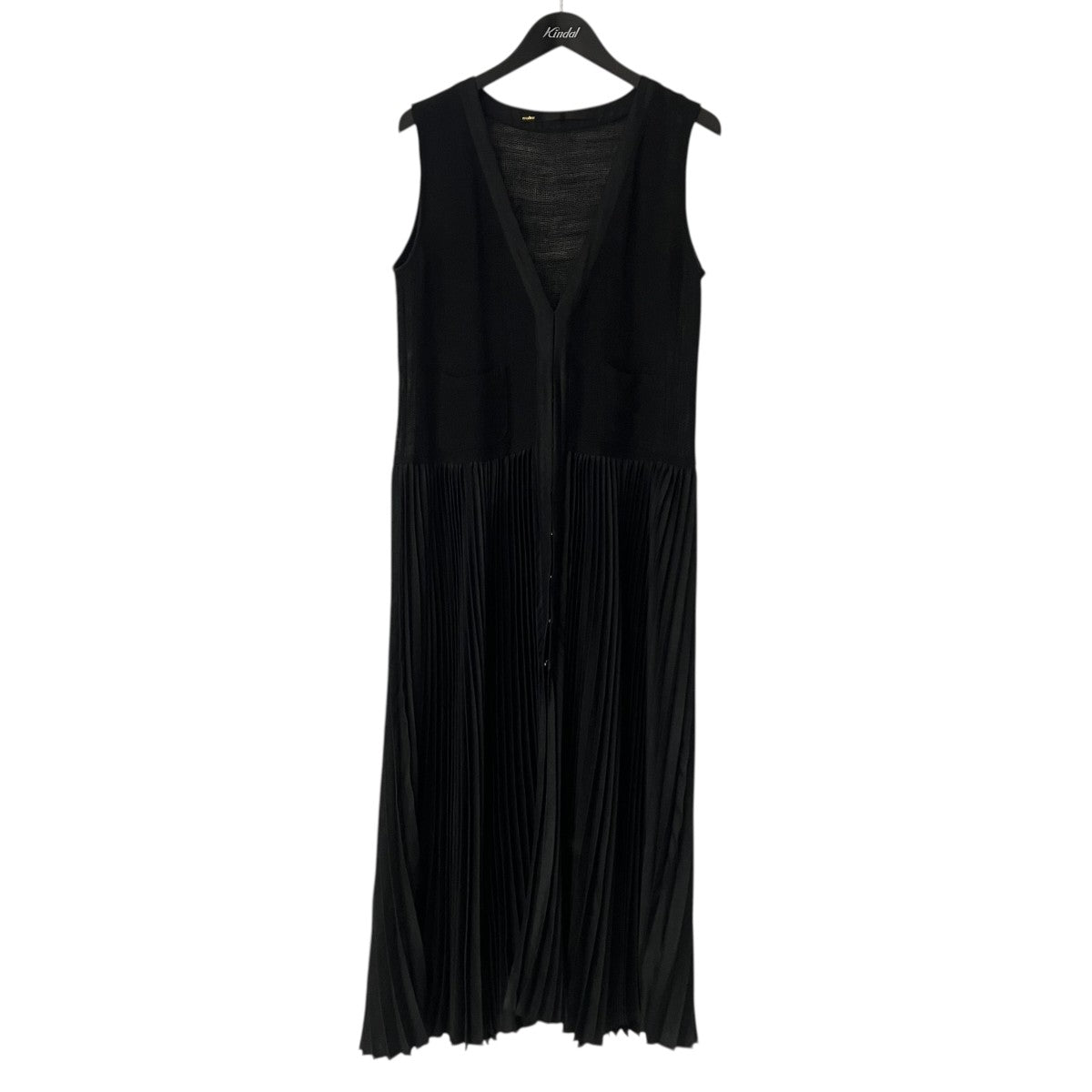 MLS18605 メッシュ×プリーツワンピース