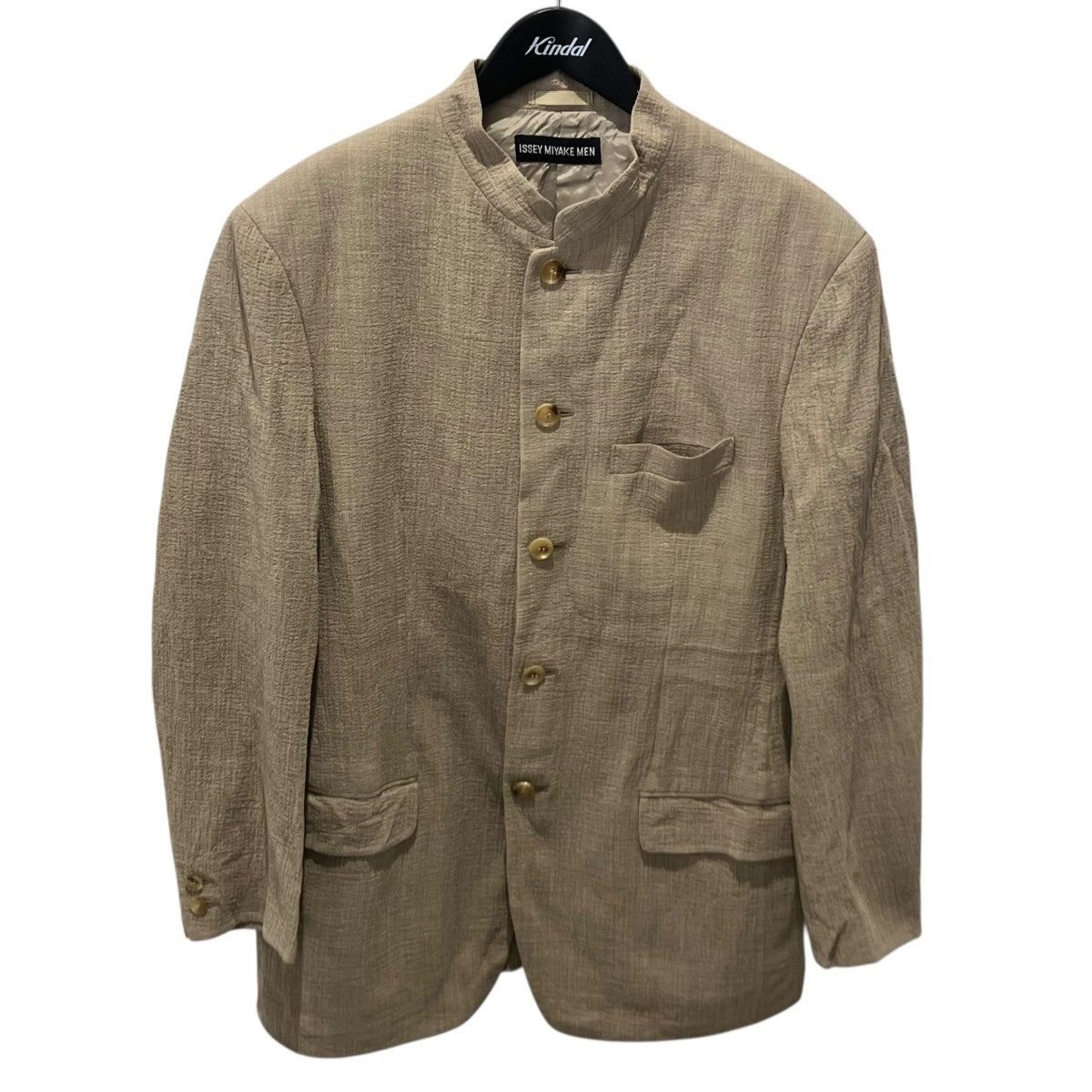 美品✨ISSEY MIYAKE MEN マオカラー ノーカラージャケット 黒タグ ISSEY MIYAKE MEN(イッセイミヤケ) 09SS黒タグ マオカラー ME91-FD517