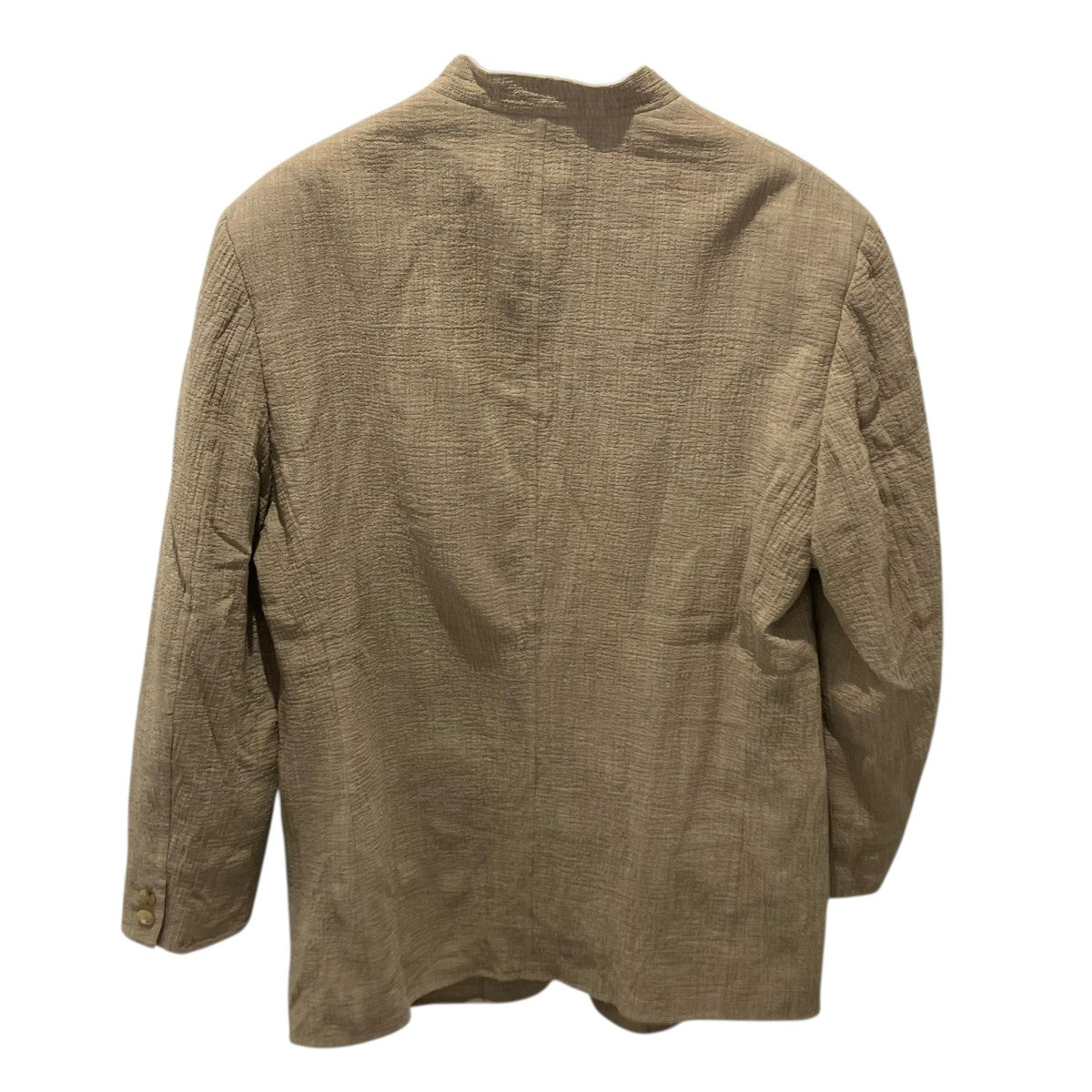 美品✨ISSEY MIYAKE MEN マオカラー ノーカラージャケット 黒タグ ISSEY MIYAKE MEN(イッセイミヤケメン) Mao collar pleated 5 button