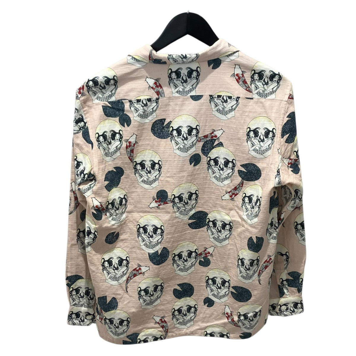 DRESS HIPPY×SUZANI FACE TWO SKULLオープンカラーシャツ 古着・中古-2枚目のアイテム画像