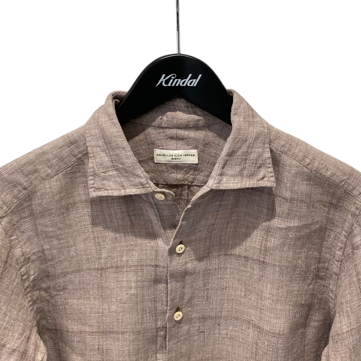AQUELLOS OJOS VERDES BISHU WINDSOR WIDE COLLAR SHIRT KOHSHI 1927 Forest 1927年格子柄ウィンザーワイドカラーシャツ長袖シャツAAL-KSI-1933-1 古着・中古-3枚目のアイテム画像