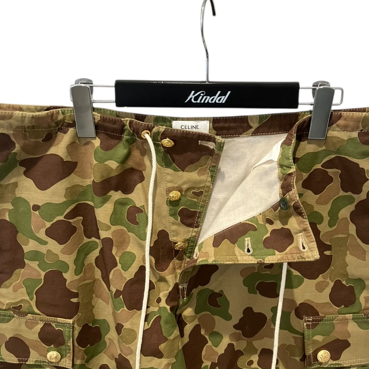 CELINE 22SSエディ期 カモフラカーゴパンツ 金ボタンカーゴパンツ2Z167629M 古着・中古-3枚目のアイテム画像