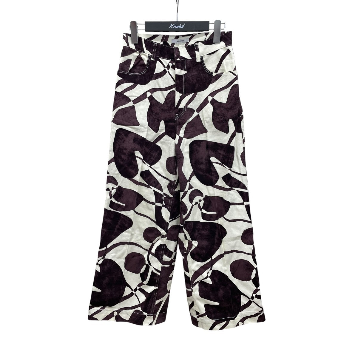 PHEENY DRILL LEAF PRINT HIGH WAIST PANTSパンツPS22-PT01 古着・中古-1枚目のアイテム画像