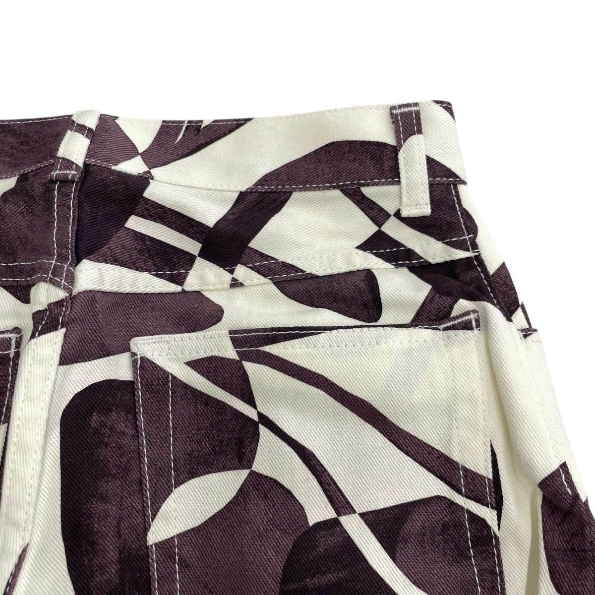 PHEENY DRILL LEAF PRINT HIGH WAIST PANTSパンツPS22-PT01 古着・中古-4枚目のアイテム画像