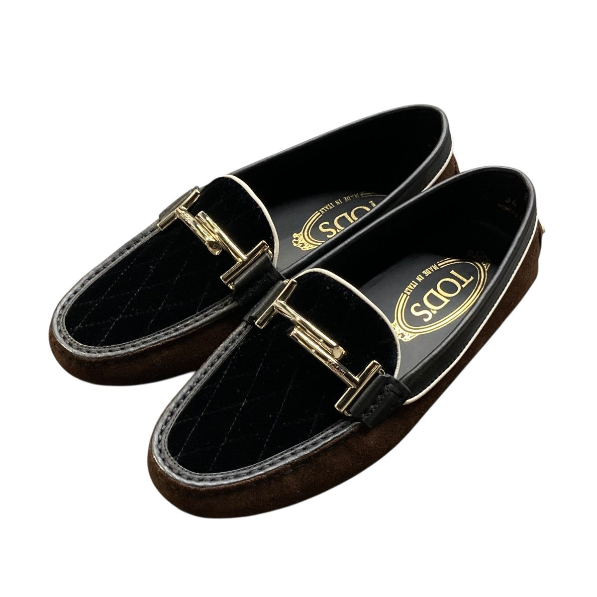 TOD’S ゴンミーニ ダブルT キルティングドライビングシューズ 古着・中古-1枚目のアイテム画像