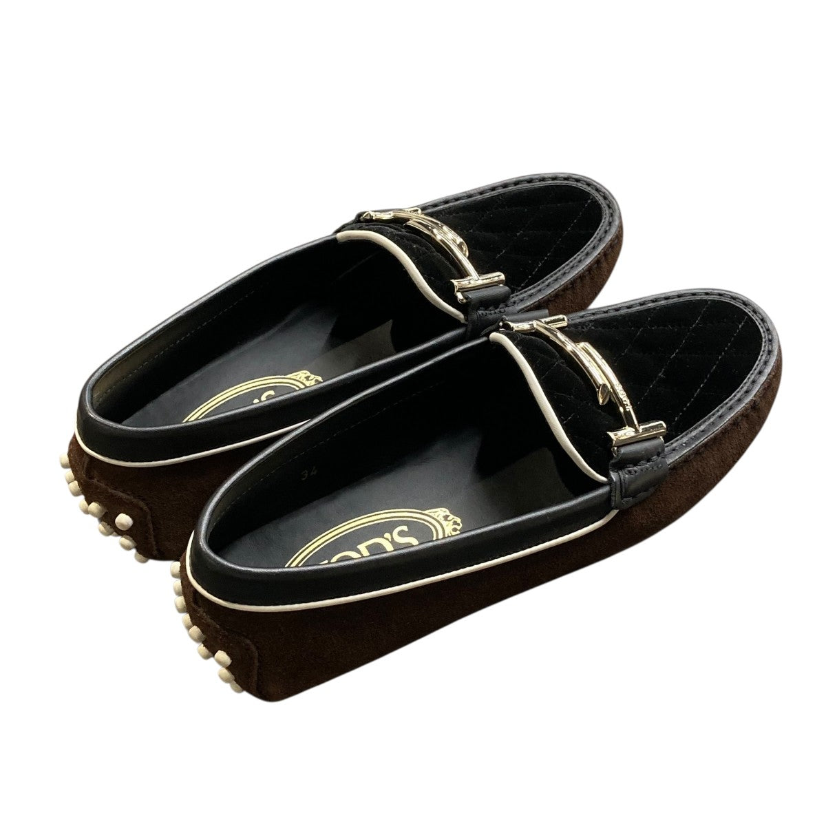 TOD’S ゴンミーニ ダブルT キルティングドライビングシューズ 古着・中古-2枚目のアイテム画像
