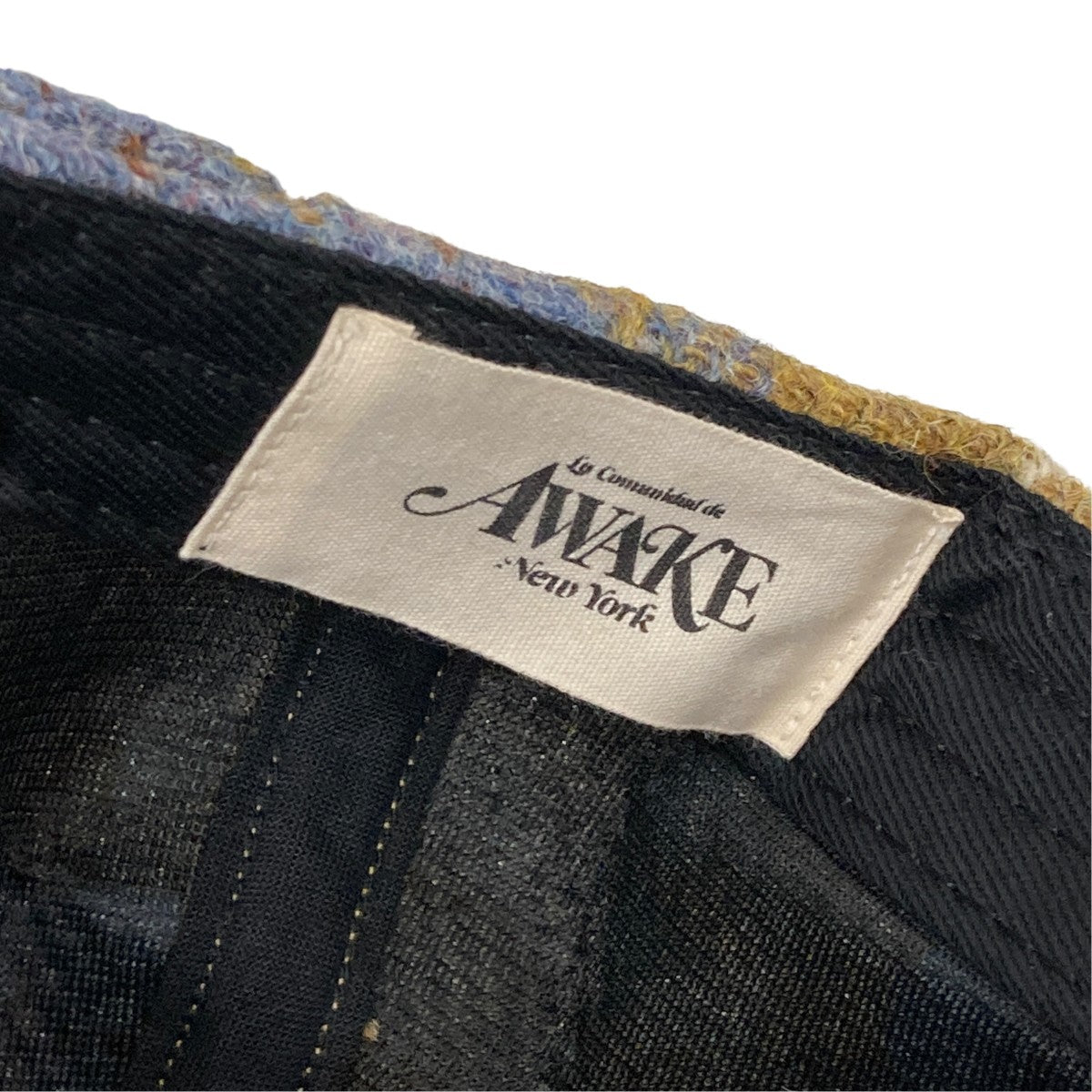 Harris tweed 6-panel capチェックキャップAWK-FW22-HT008