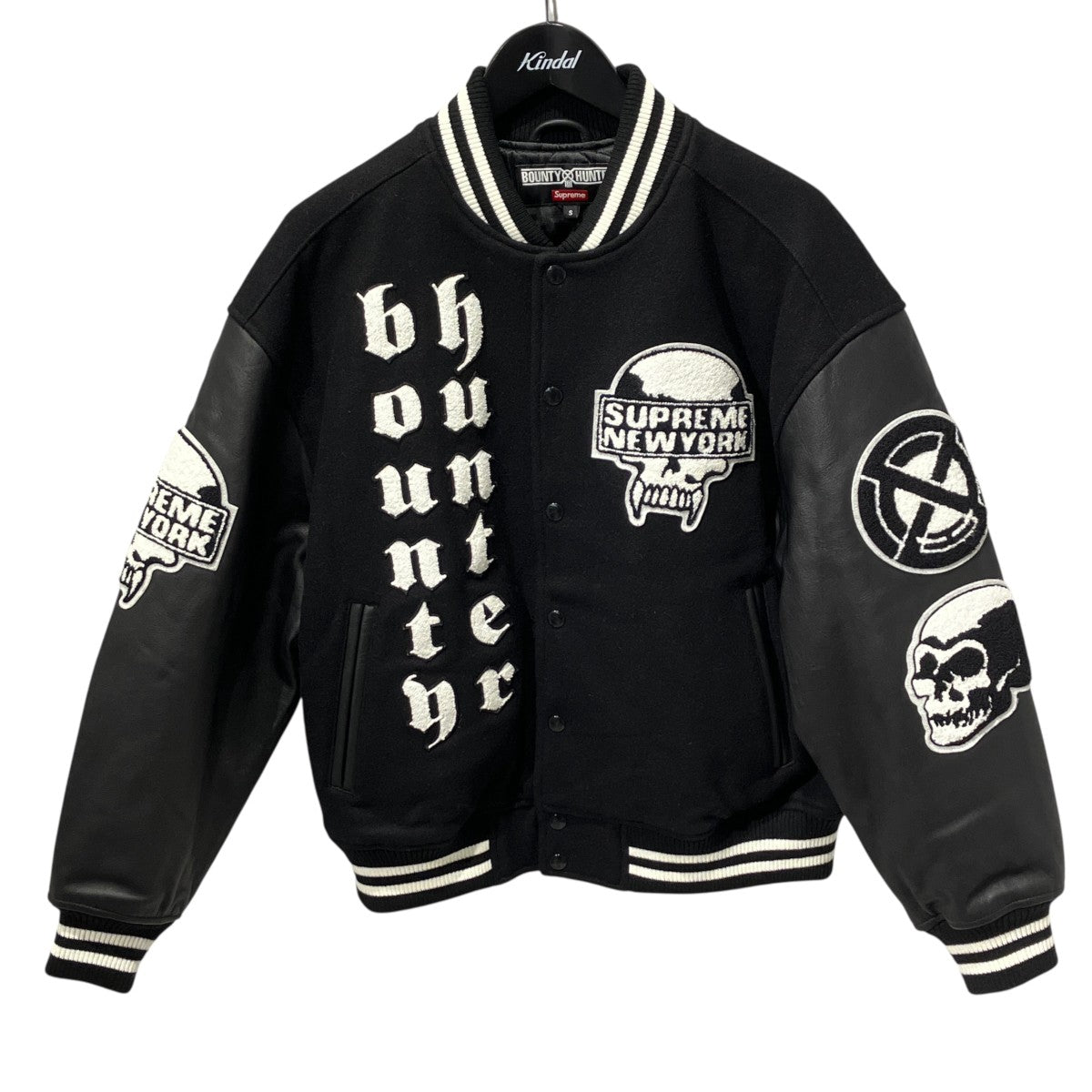 Supreme×BOUNTY HUNTER 23AWVarsity Jacketスタジャン ブラック サイズ