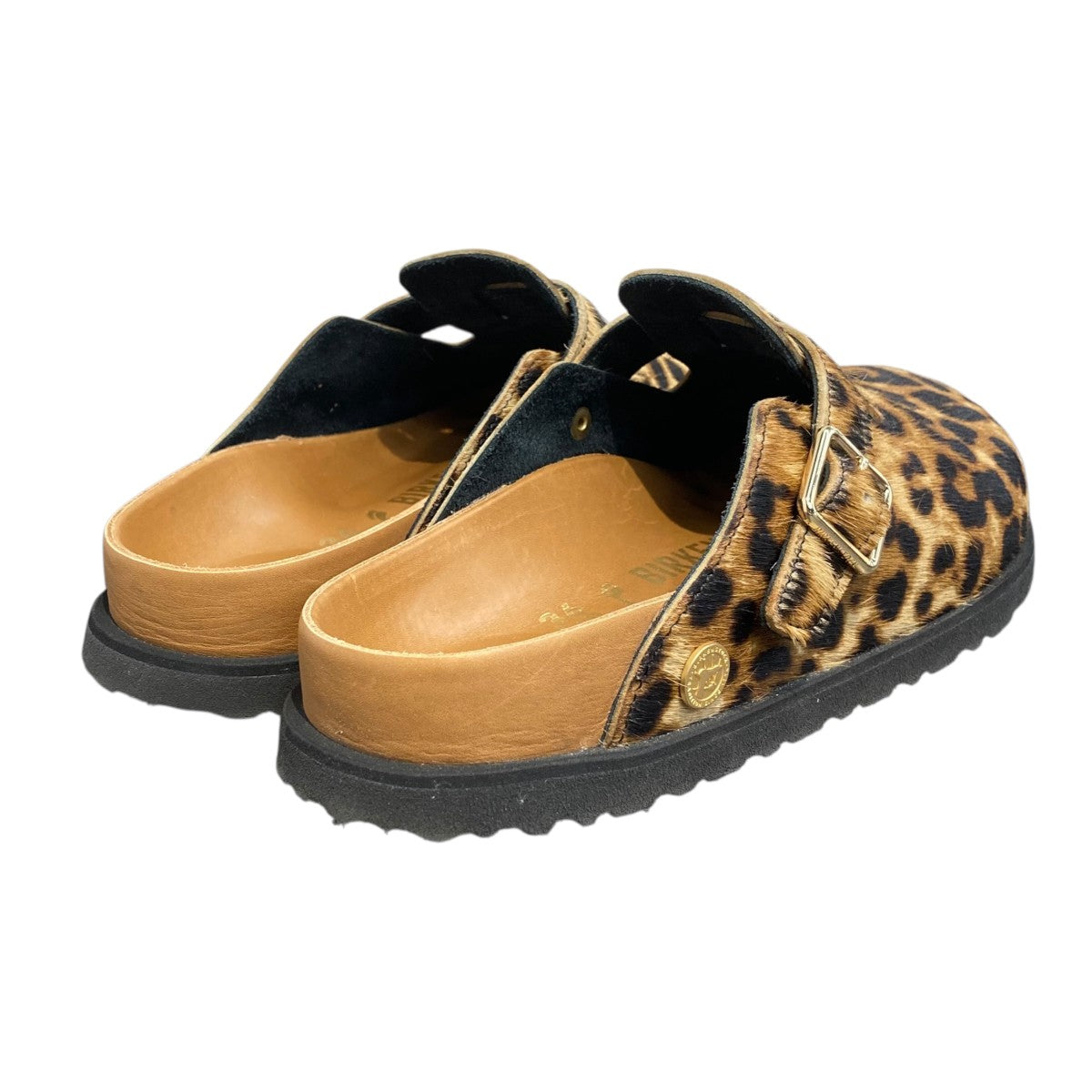 BIRKENSTOCK 1774 ボストン ファー クロッグ レオパードサンダル 古着・中古-2枚目のアイテム画像