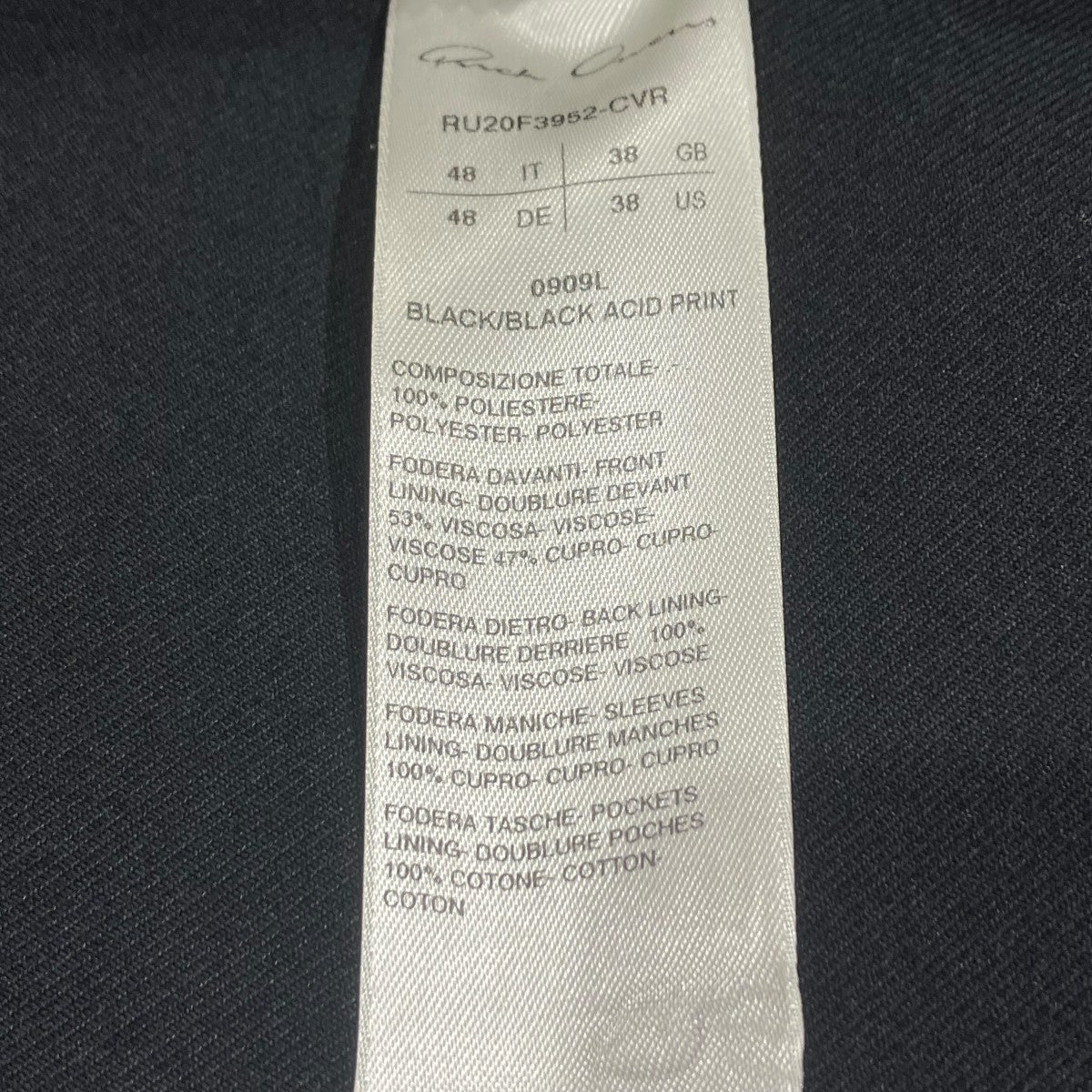 RICK OWENS Moreau CoatコートRU20F3952-CVR 古着・中古-5枚目のアイテム画像