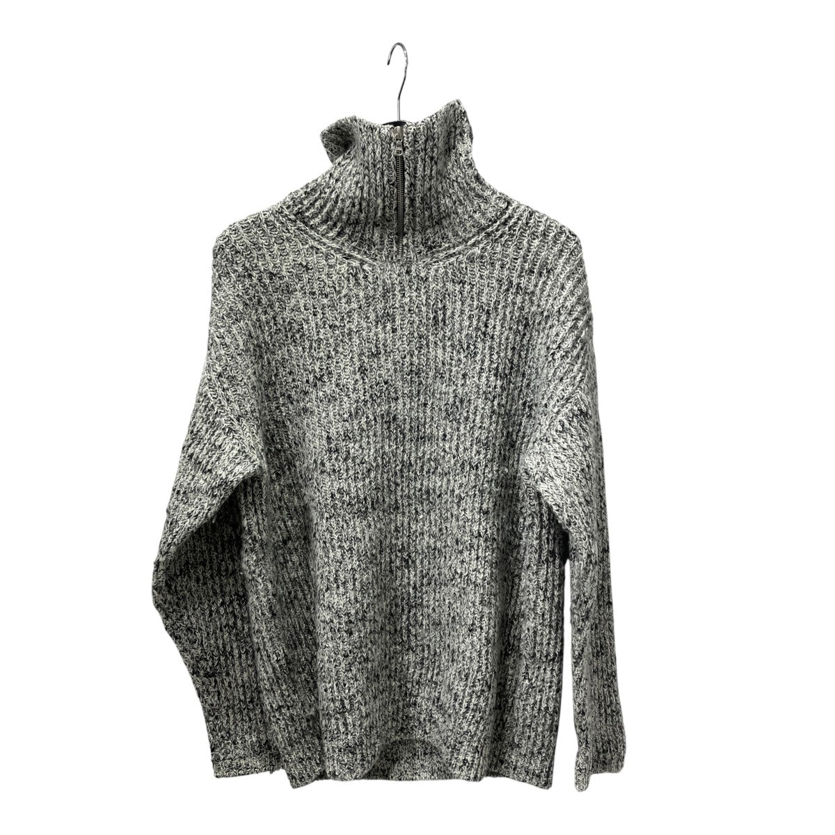WOOL BABY ALPACA MIX RIB KINT ZIP TURTLEニットA22AP01BL