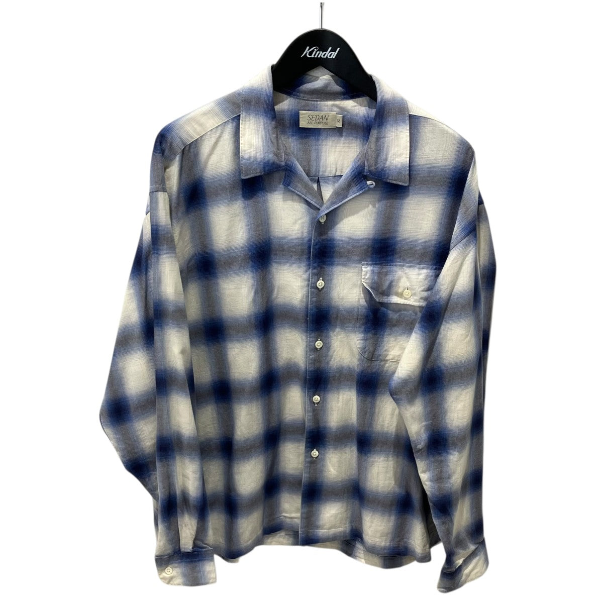 SEDAN ALL-PURPOSE Ombre Plaid Open Collar ShirtチェックシャツSD23S-SH04 古着・中古-1枚目のアイテム画像