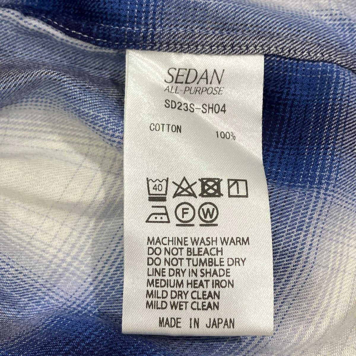 SEDAN ALL-PURPOSE Ombre Plaid Open Collar ShirtチェックシャツSD23S-SH04 古着・中古-6枚目のアイテム画像