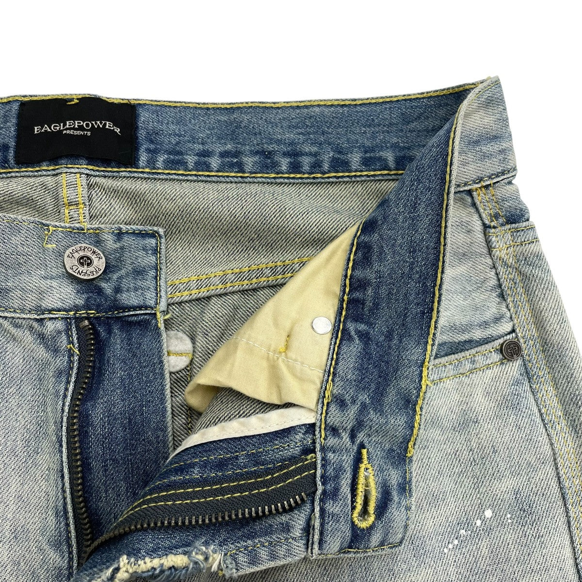 EPOWER Micro Boob Distressed Dirty Wash Ripped Jeansデニムパンツ 古着・中古-3枚目のアイテム画像