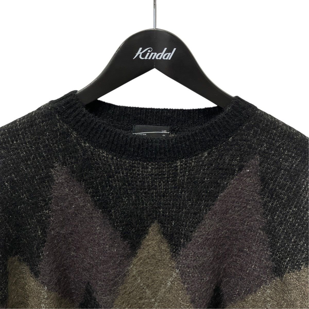 LAD MUSICIAN 2224-0001 Argyle Pullover Knitモヘアニット 古着・中古-3枚目のアイテム画像
