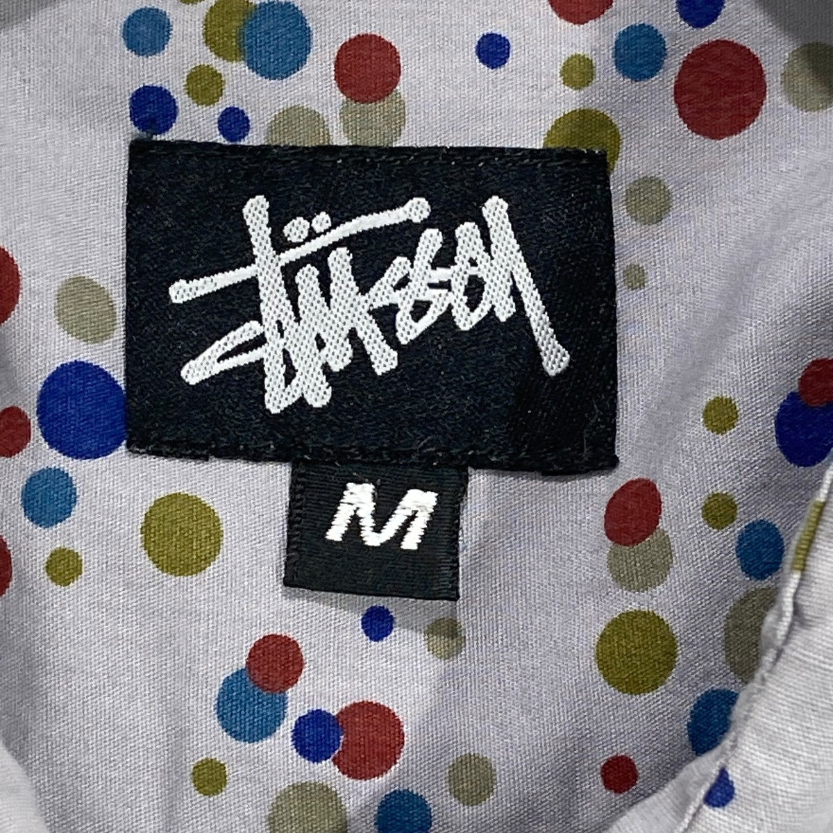stussy 90s USA製ドット柄半袖シャツ 古着・中古-5枚目のアイテム画像