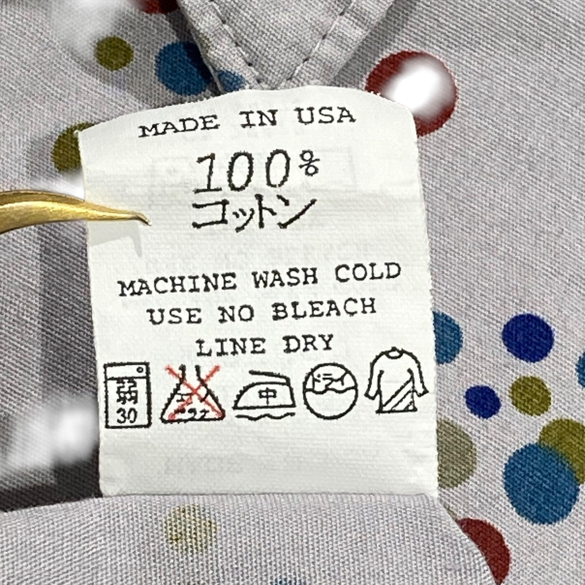 stussy 90s USA製ドット柄半袖シャツ 古着・中古-7枚目のアイテム画像