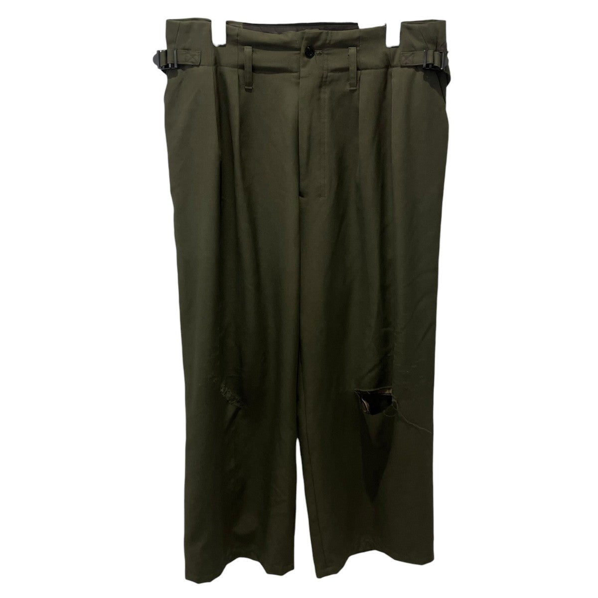 ANCELLM 24AWWOOL DAMAGE WIDE SLACKSダメージスラックスANC-PT47-A 古着・中古-1枚目のアイテム画像