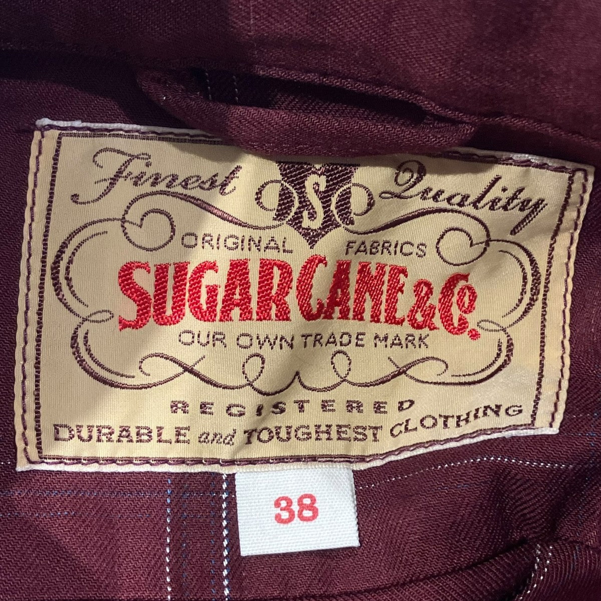 SUGAR CANE RAYON COTTON GABARDINE CHECK SPORTS JACKETジャケットSC15842 古着・中古-5枚目のアイテム画像
