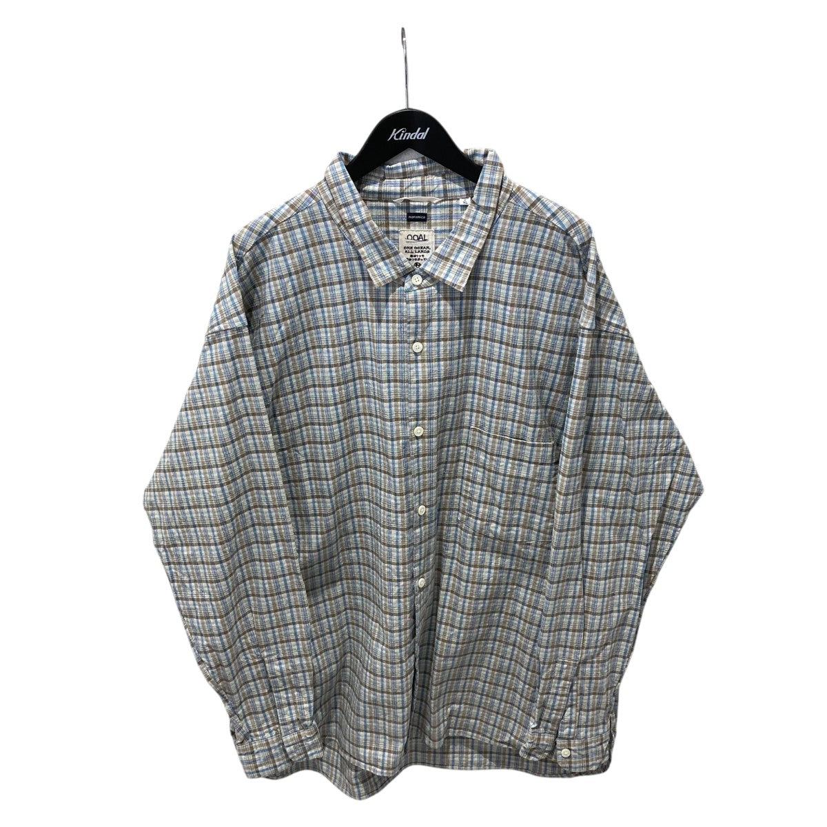 Cotton Silk Euro Check Shirtチェック長袖シャツSUGS413