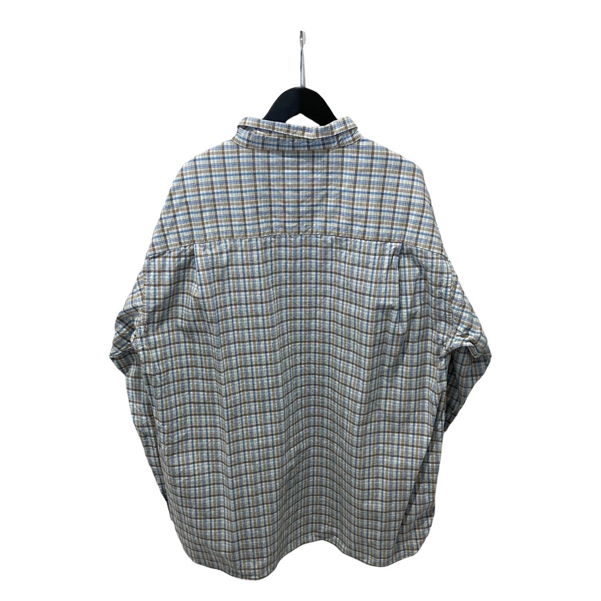 Cotton Silk Euro Check Shirtチェック長袖シャツSUGS413
