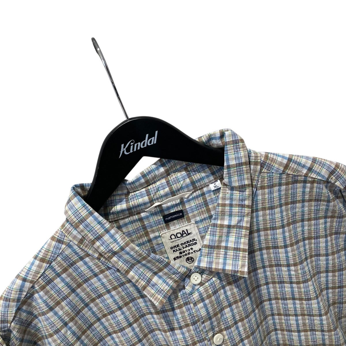 Cotton Silk Euro Check Shirtチェック長袖シャツSUGS413