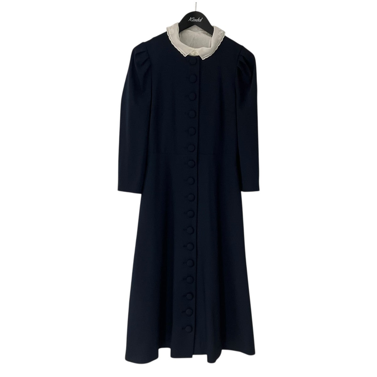 SEVEN TEN by MIHO KAWAHITO 6S503 フロントボタンネイビーワンピースワンピース 古着・中古-1枚目のアイテム画像