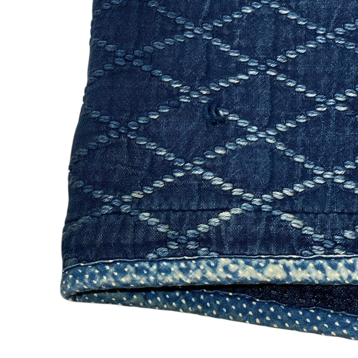 KENDO DIAMOND PATTERN PATCHWORK NO-COLLAR JACKETノーカラージャケット