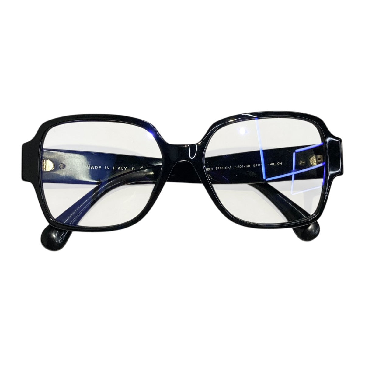CHANEL スクエア シェイプ ブルーライトカット グラス眼鏡3438-S-A 古着・中古-1枚目のアイテム画像