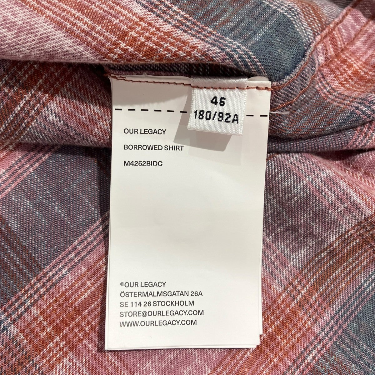 OUR LEGACY BORROWED SHIRT Idaho Flannel Check長袖シャツM4252BIDC 古着・中古-5枚目のアイテム画像