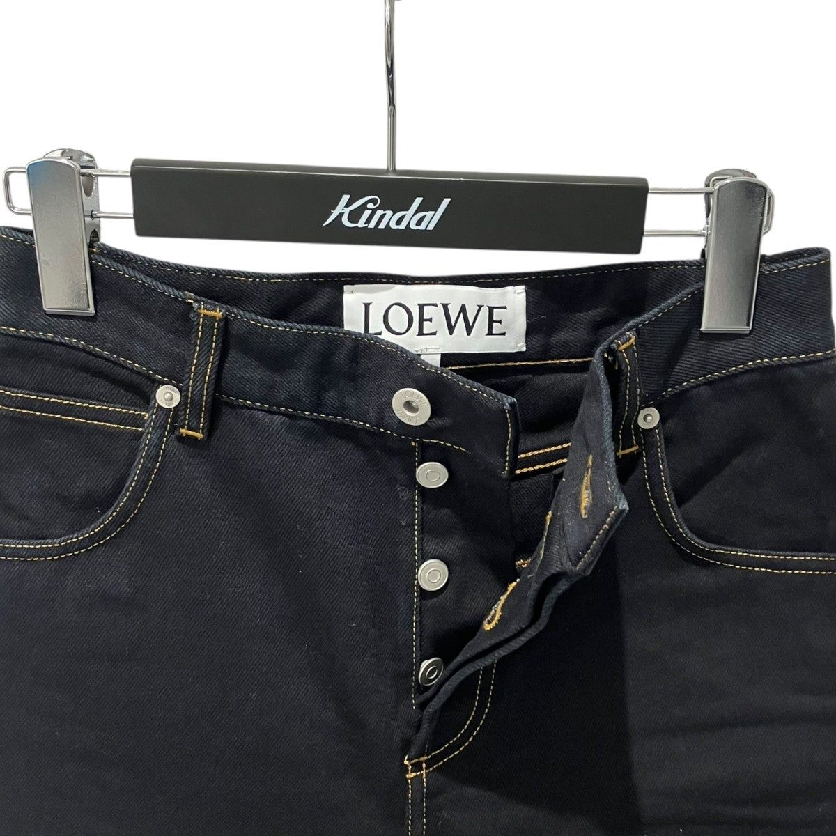 LOEWE アナグラムレザーポケット テーパードデニムデニムパンツ1722873 古着・中古-3枚目のアイテム画像