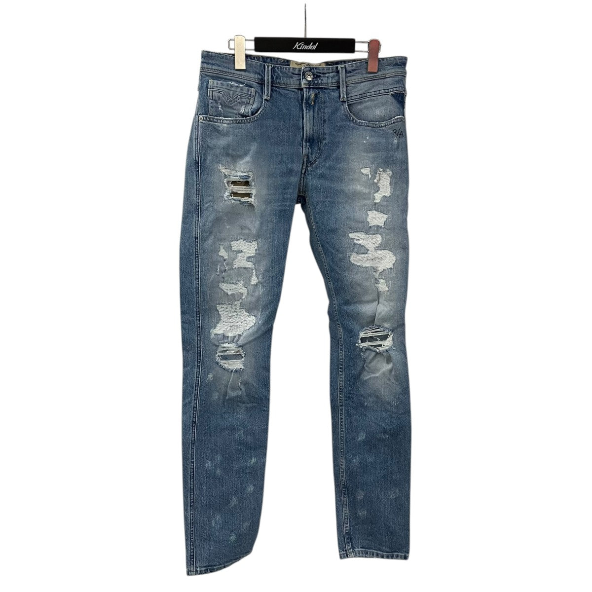 REPLAY ANBASS USEDリペア加工デニムパンツ 古着・中古-1枚目のアイテム画像