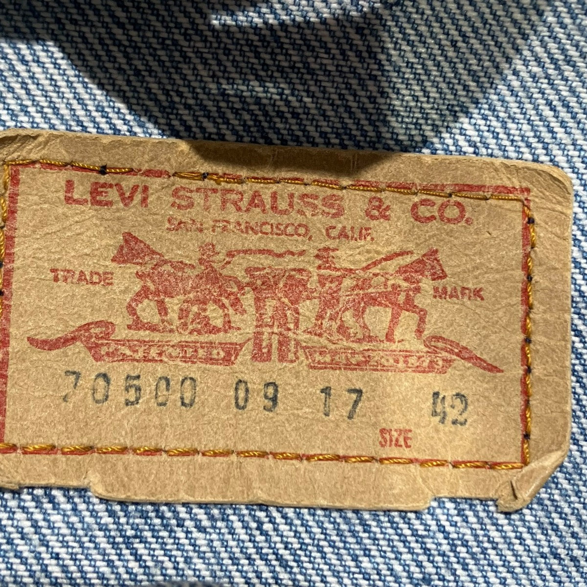 LEVI’S 70s~ フランス製 EURO Levi’sデニムジャケット70500-0917 古着・中古-5枚目のアイテム画像