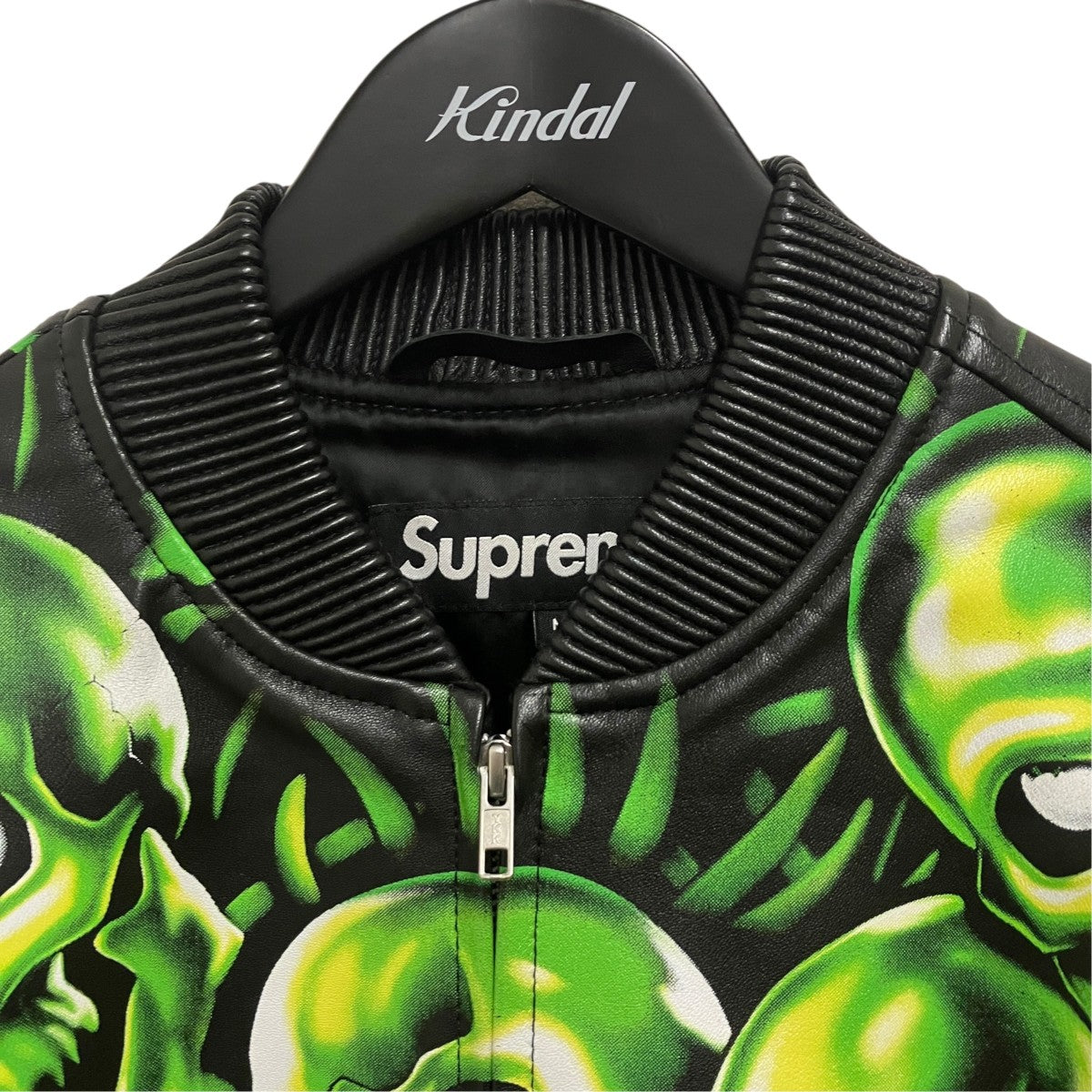Supreme 18SSSKULL PILE LEATHER BOMBER JACKETレザージャケット 古着・中古-3枚目のアイテム画像