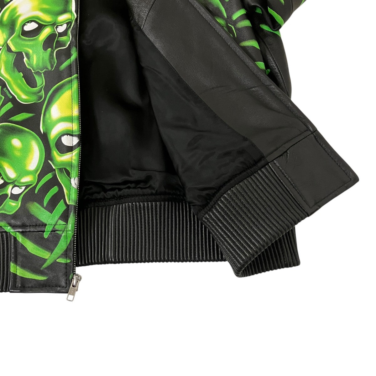 Supreme 18SSSKULL PILE LEATHER BOMBER JACKETレザージャケット 古着・中古-4枚目のアイテム画像