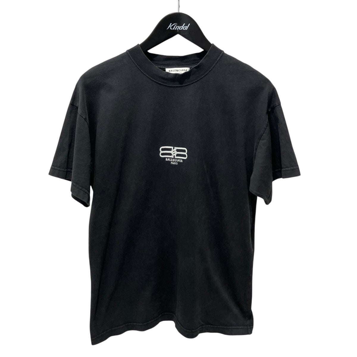 BALENCIAGA バレンシアガ　ブランドTシャツ　肩ロゴ付き BALENCIAGA(バレンシアガ) ロゴ刺繍Tシャツ612965 612965 ブラック