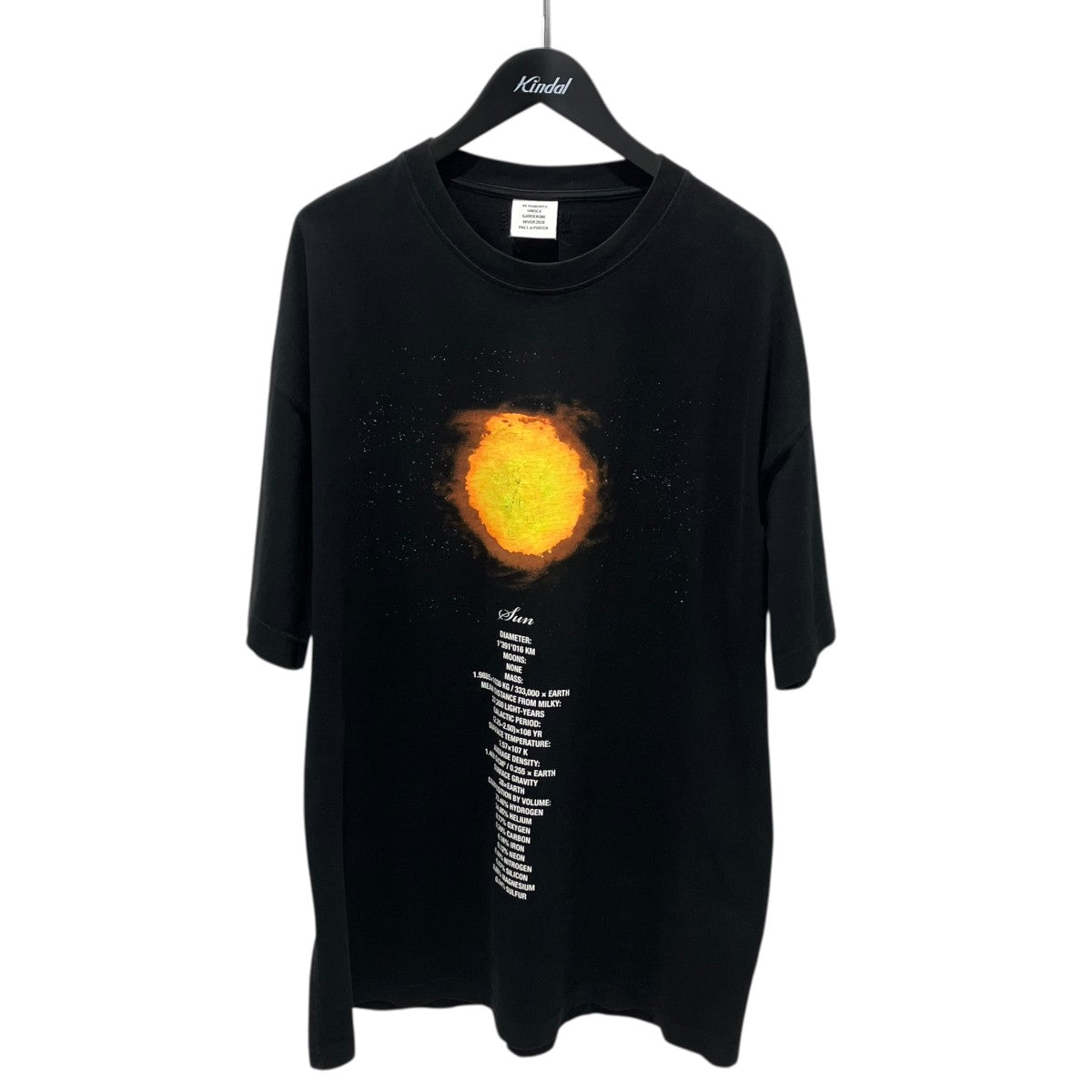 VETEMENTS UAH20TR901 PLANET NUMBER半袖カットソー 古着・中古-1枚目のアイテム画像