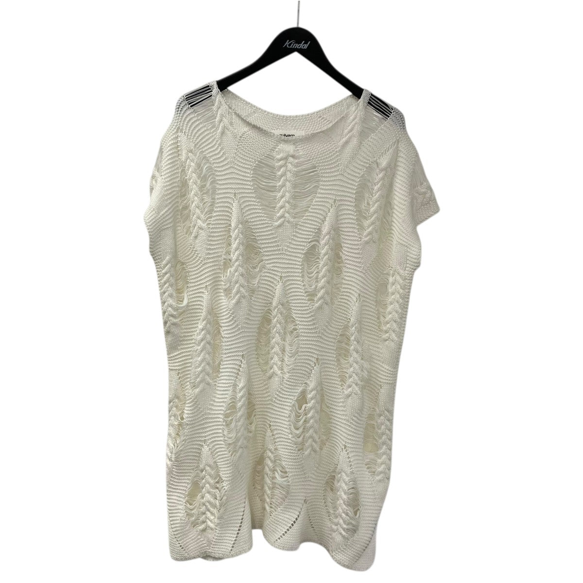 sulvam Yarn no sleeve Knit ヤーンノースリーブニット ダメージ加工ニットベストsp-k06-850 古着・中古-1枚目のアイテム画像